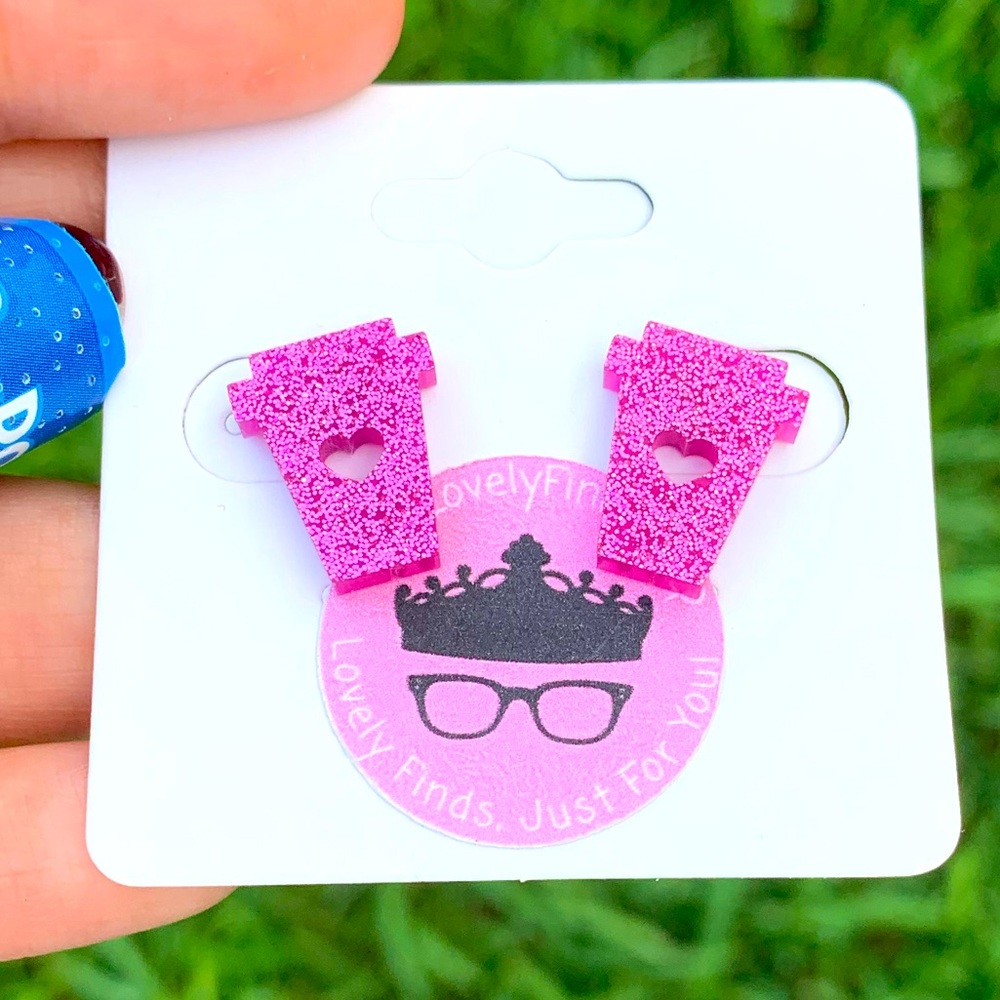 Glitter Coffee Cup Earrings